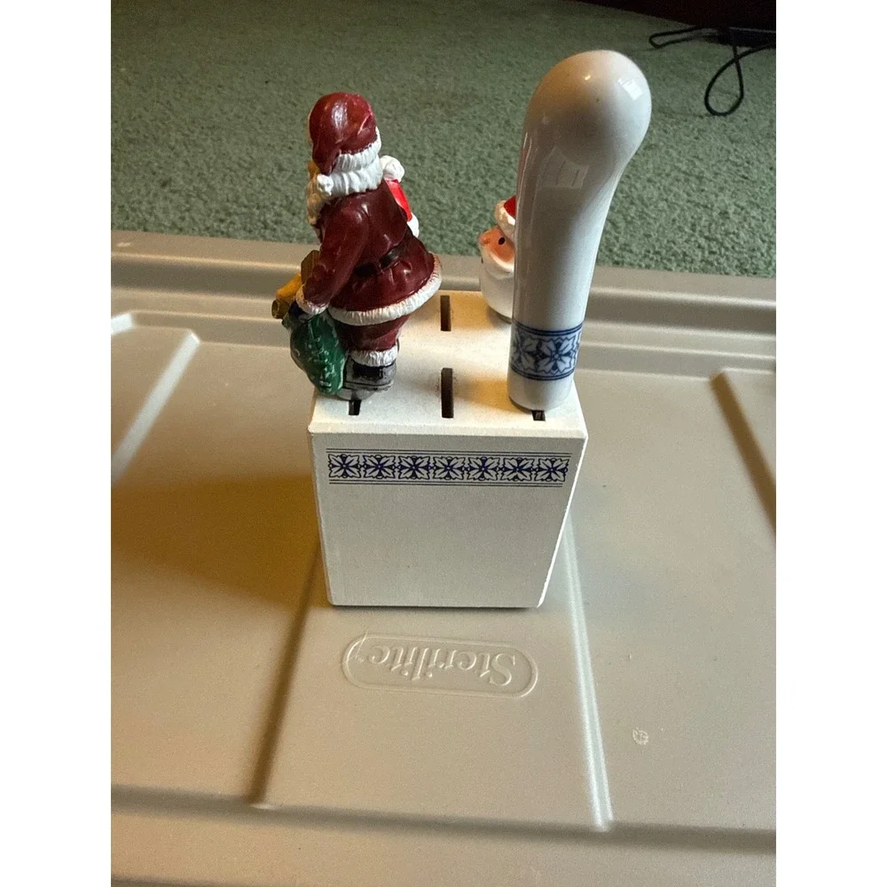 Christmas Knife Block Set Santa Snowman Spreaders‎ Festive Holiday Kitchen Decor